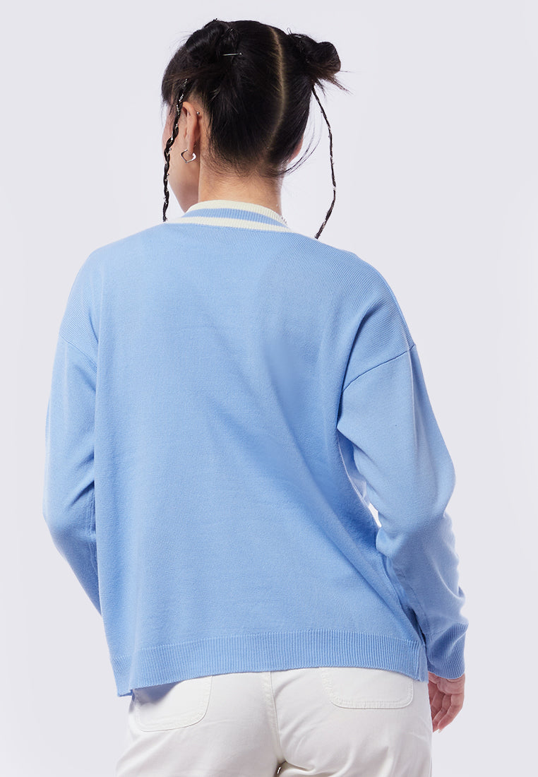 Contrast Lining Slouchy Cardigan