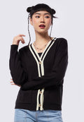 Contrast Lining Slouchy Cardigan
