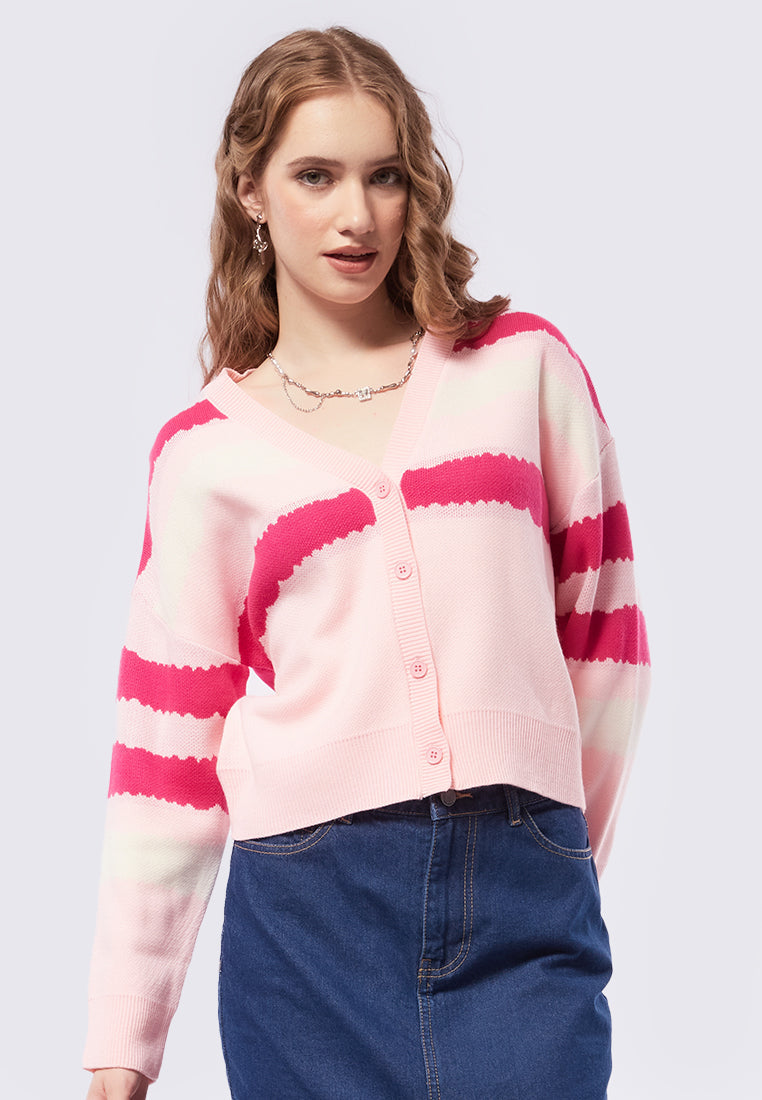 Printed Crop Cardigan