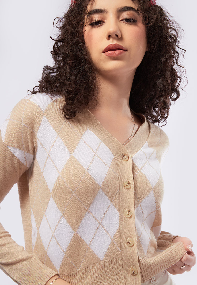 Buttoned Long Sleeve Cardigan