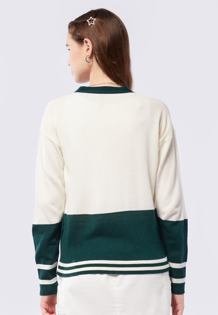 Colorblock Boyfriend Cardigan