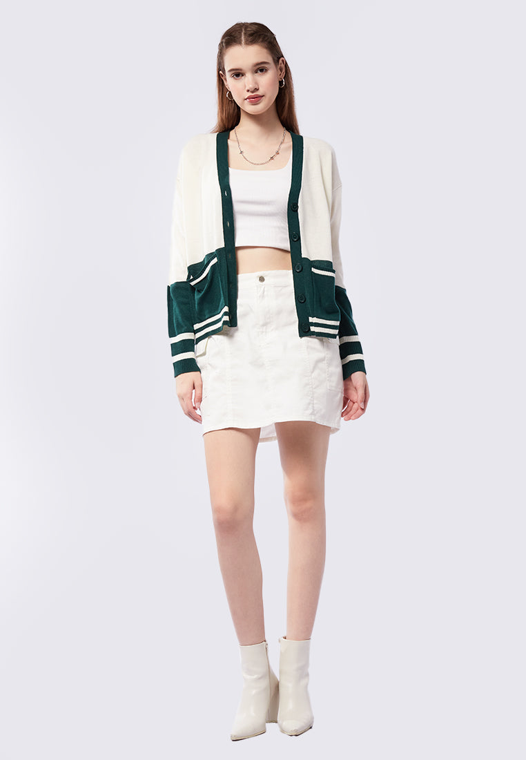 Colorblock Boyfriend Cardigan