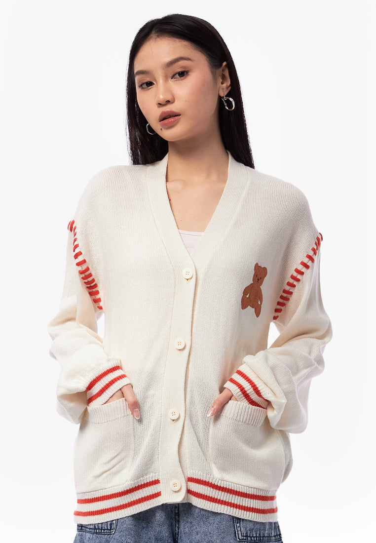 Contrast Stitch Cardigan