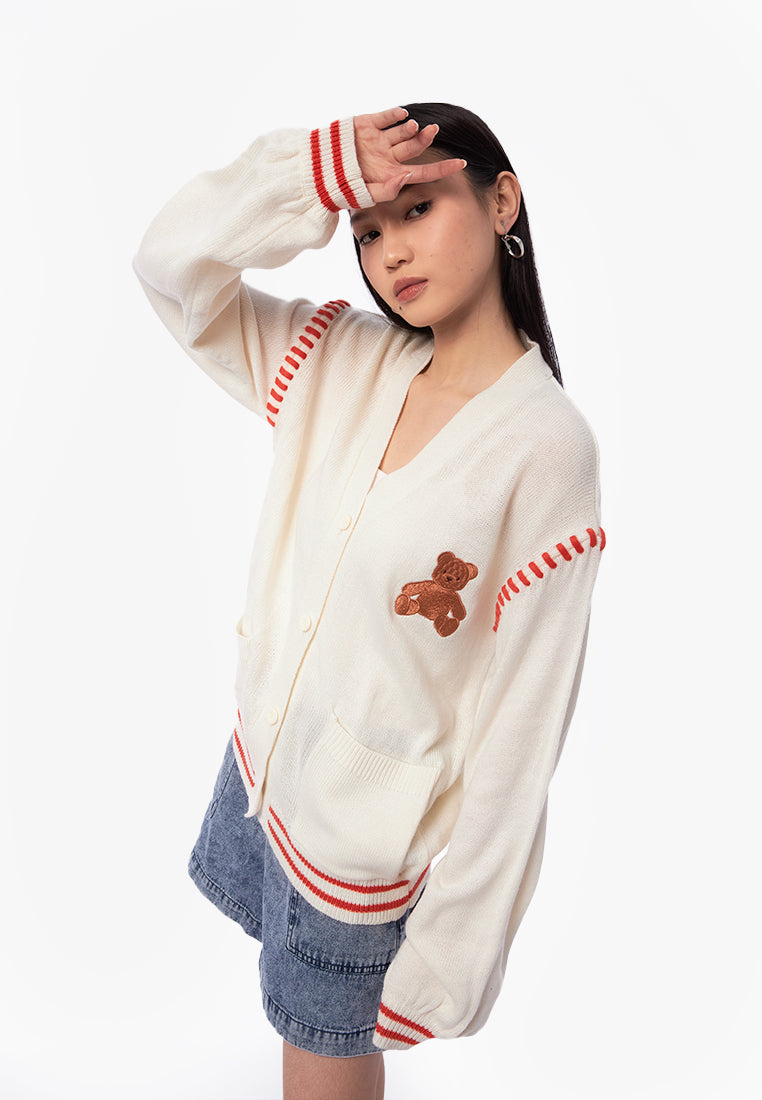 Contrast Stitch Cardigan