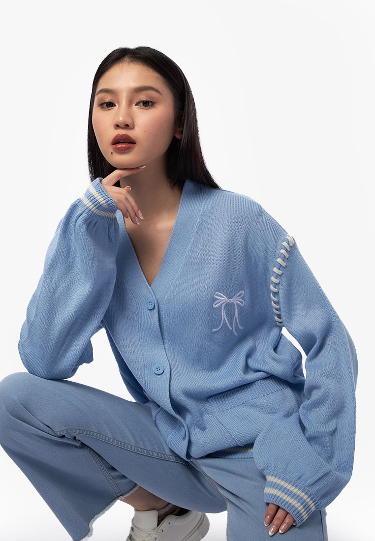 Contrast Stitch Cardigan