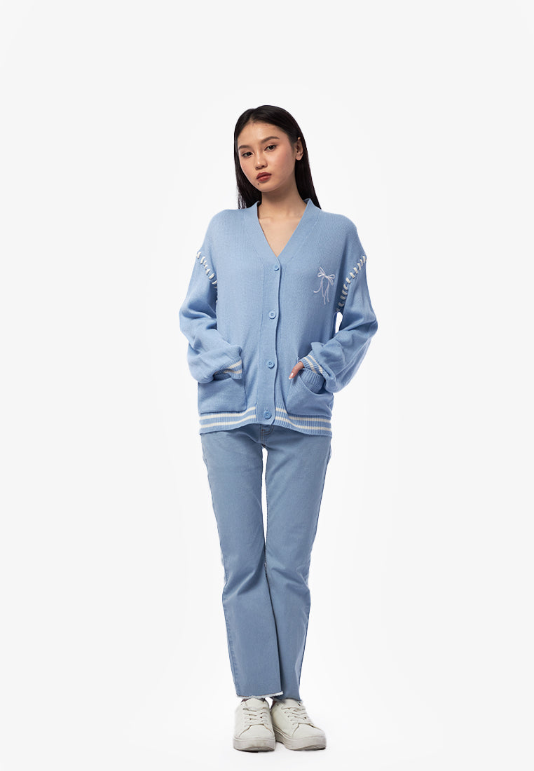 Contrast Stitch Cardigan