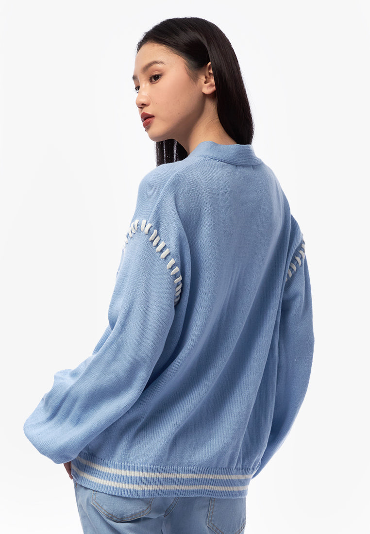 Contrast Stitch Cardigan