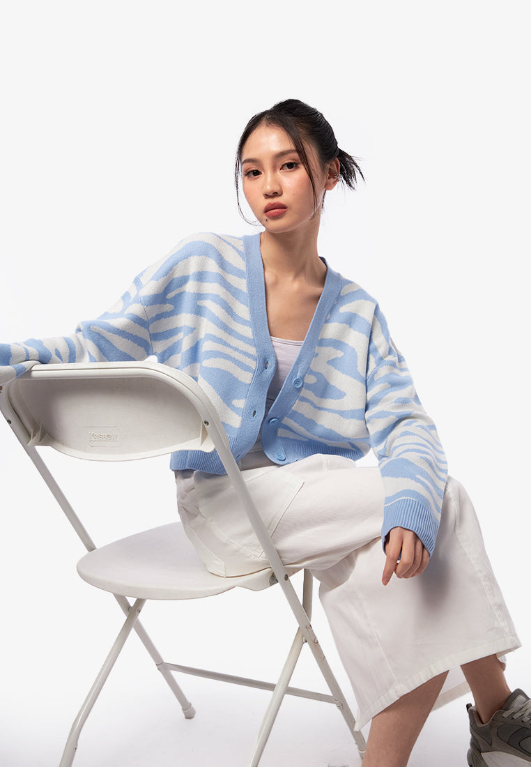 Printed Long Sleeve Cardigan