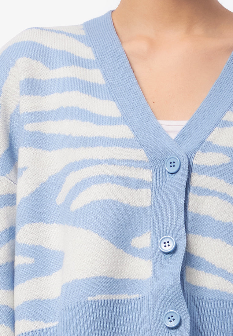 Printed Long Sleeve Cardigan