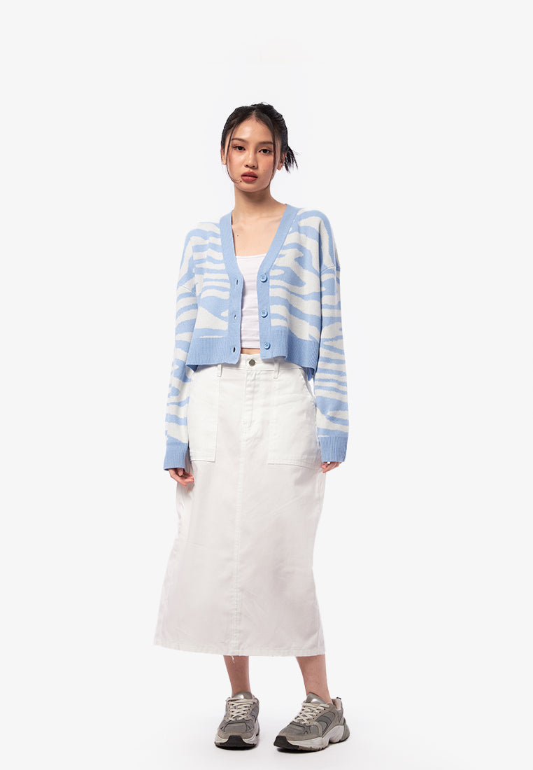 Printed Long Sleeve Cardigan