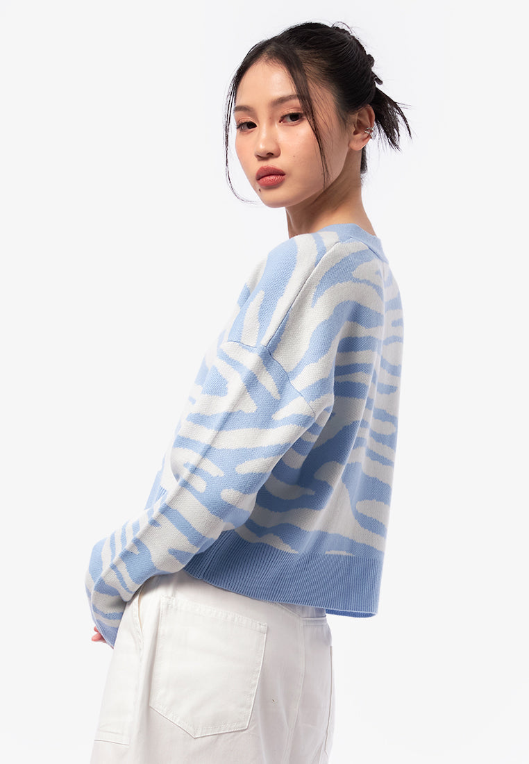 Printed Long Sleeve Cardigan