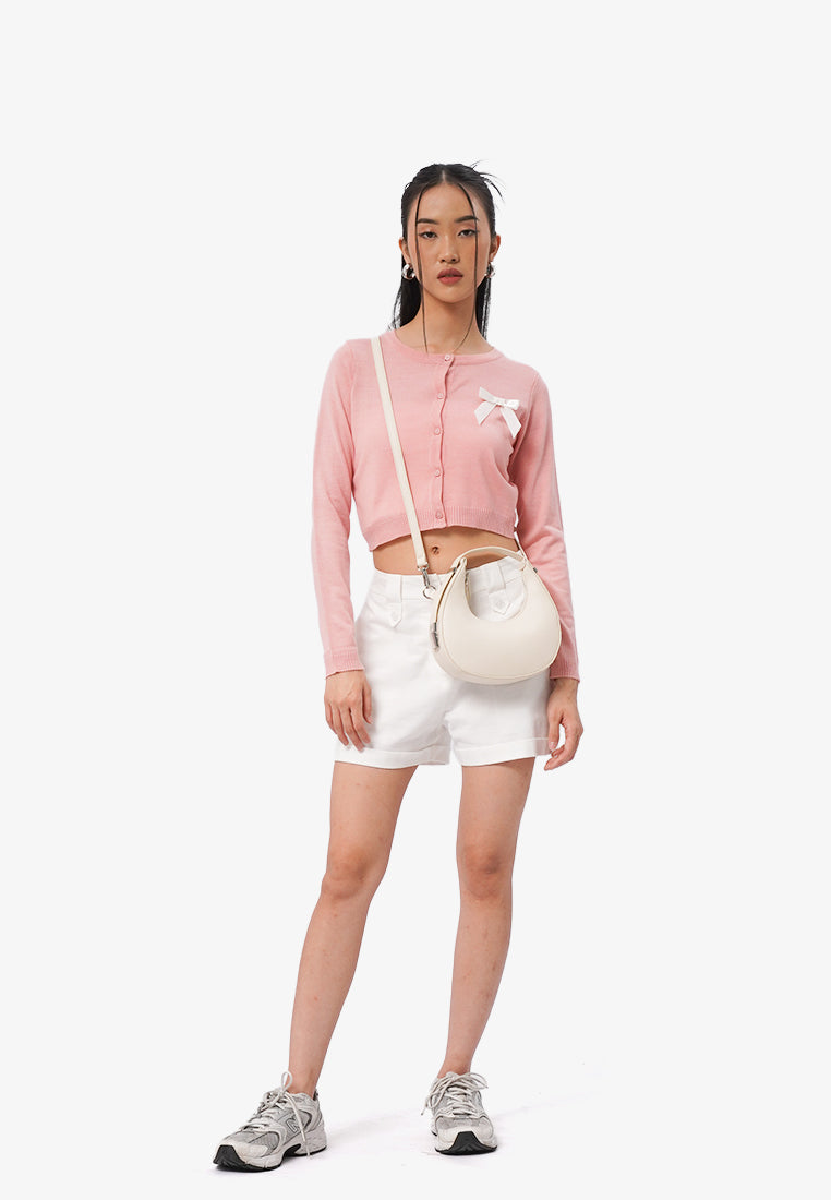 Crop Knit Cardigan L.Pink