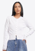 Buttoned Up Round Neck Cardigan