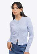 Buttoned Up Round Neck Cardigan