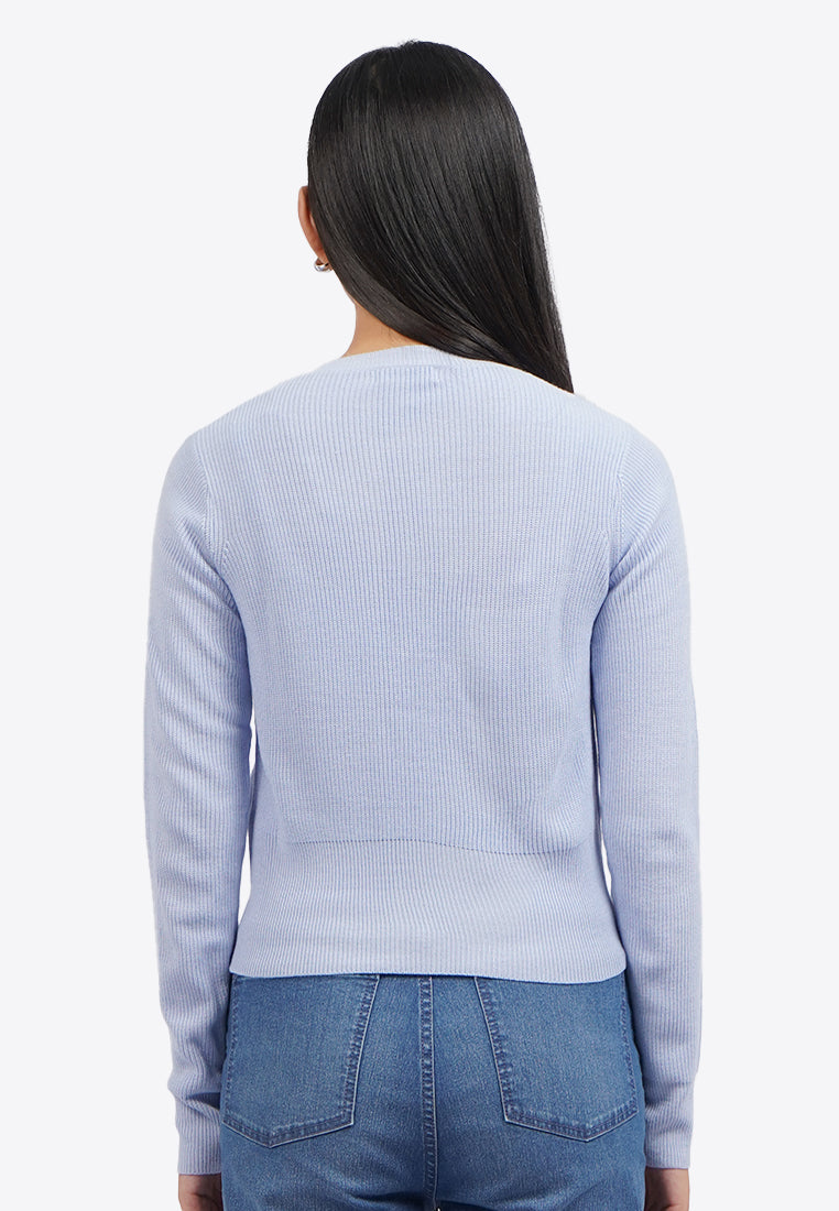 Buttoned Up Round Neck Cardigan