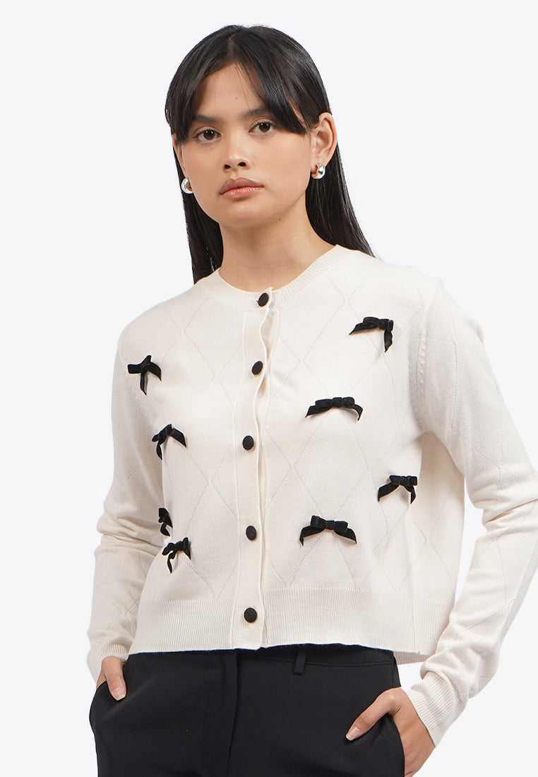 Long Sleeve Cardigan with Ribbon Details