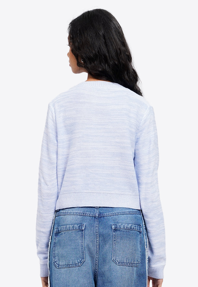 Button Up Round Neck Cardigan