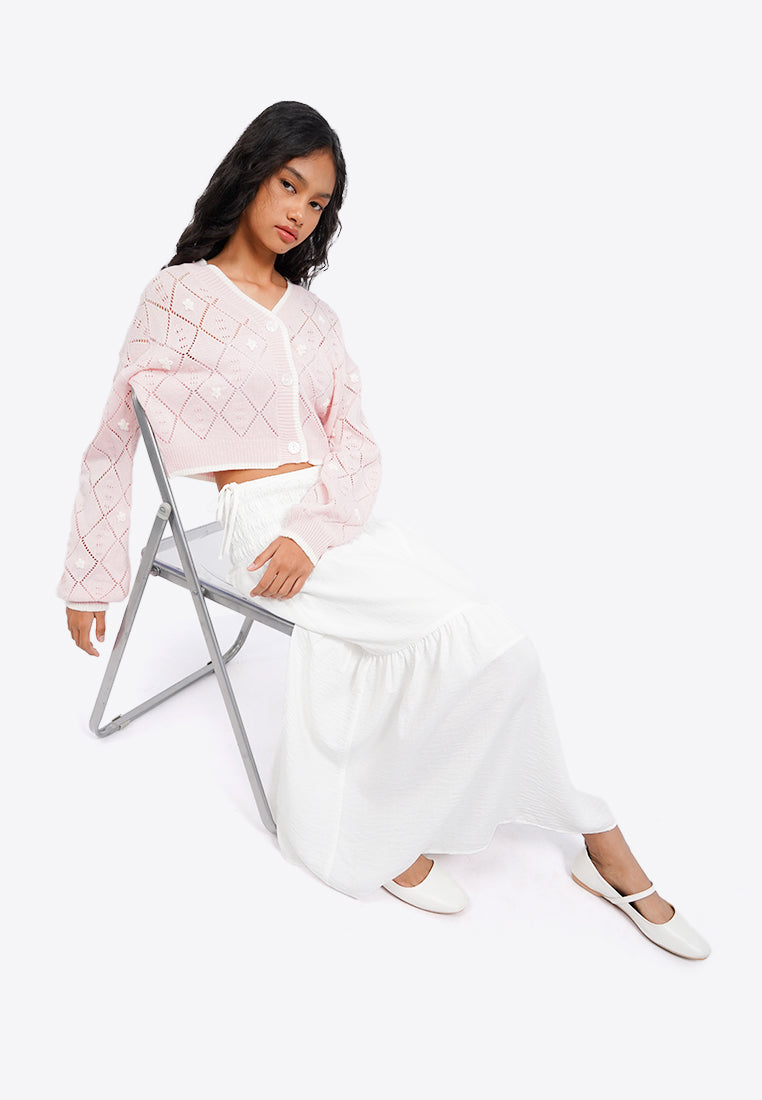 Embroidered Long Sleeve Cardigan