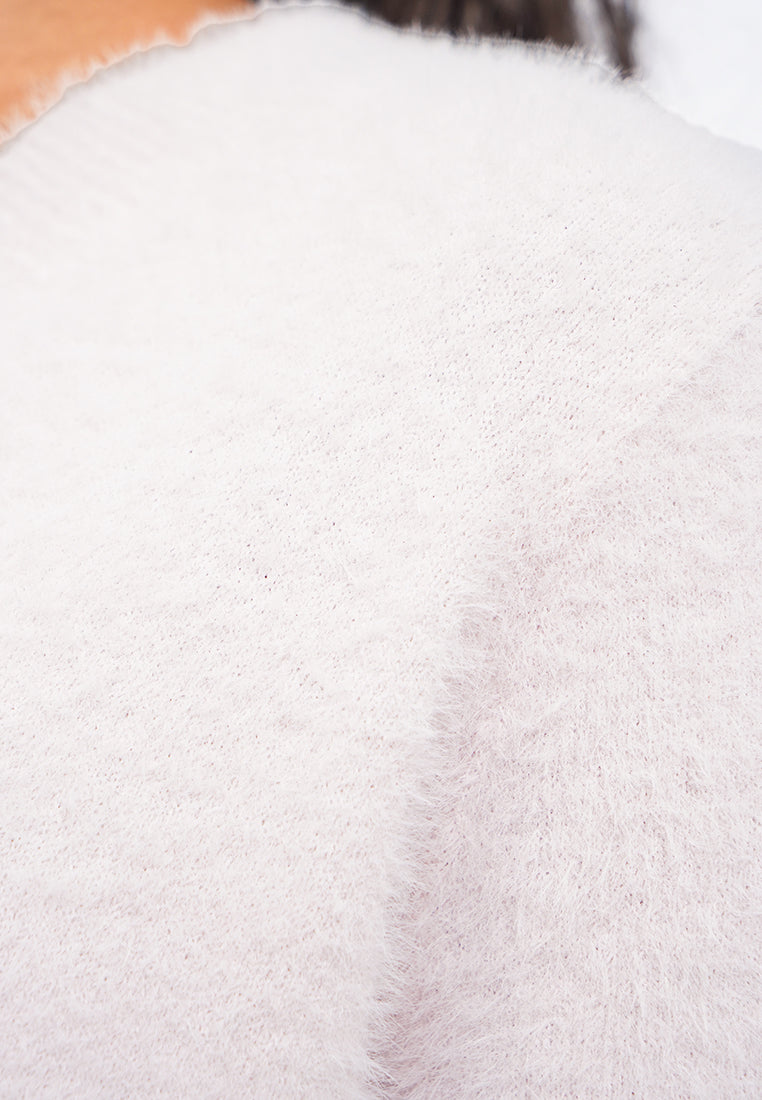 Textured Long Sleeve Crop Cardigan