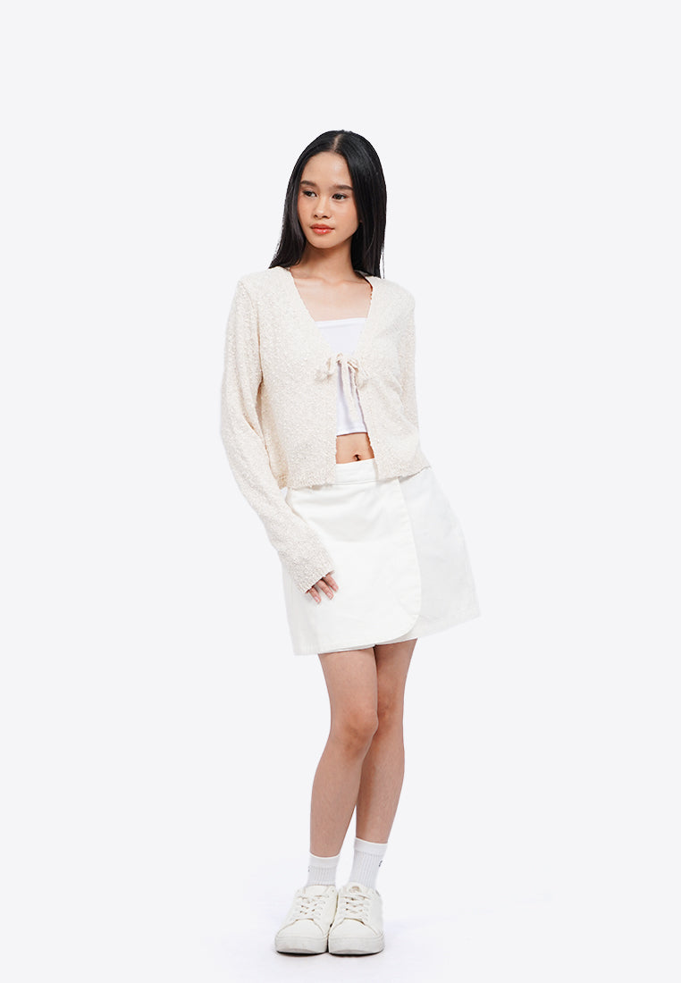 Tied Front Popcorn Cardigan