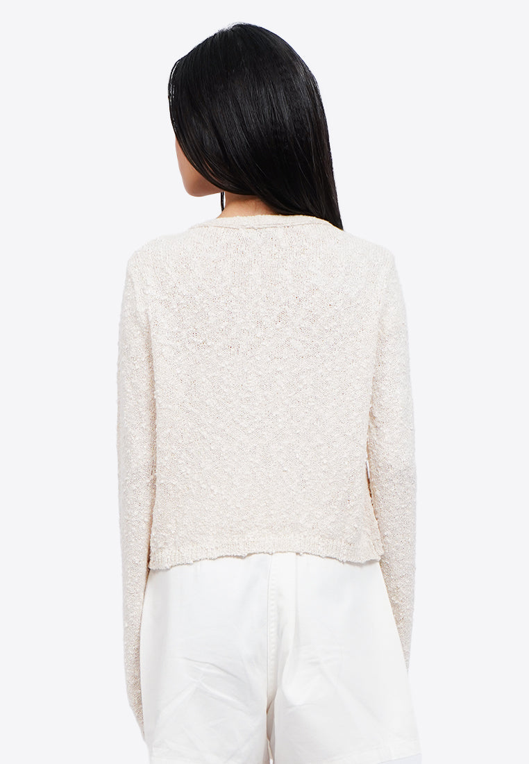 Tied Front Popcorn Cardigan