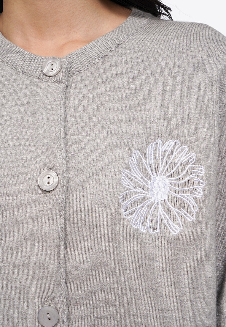Embroidered Knit Cardigan