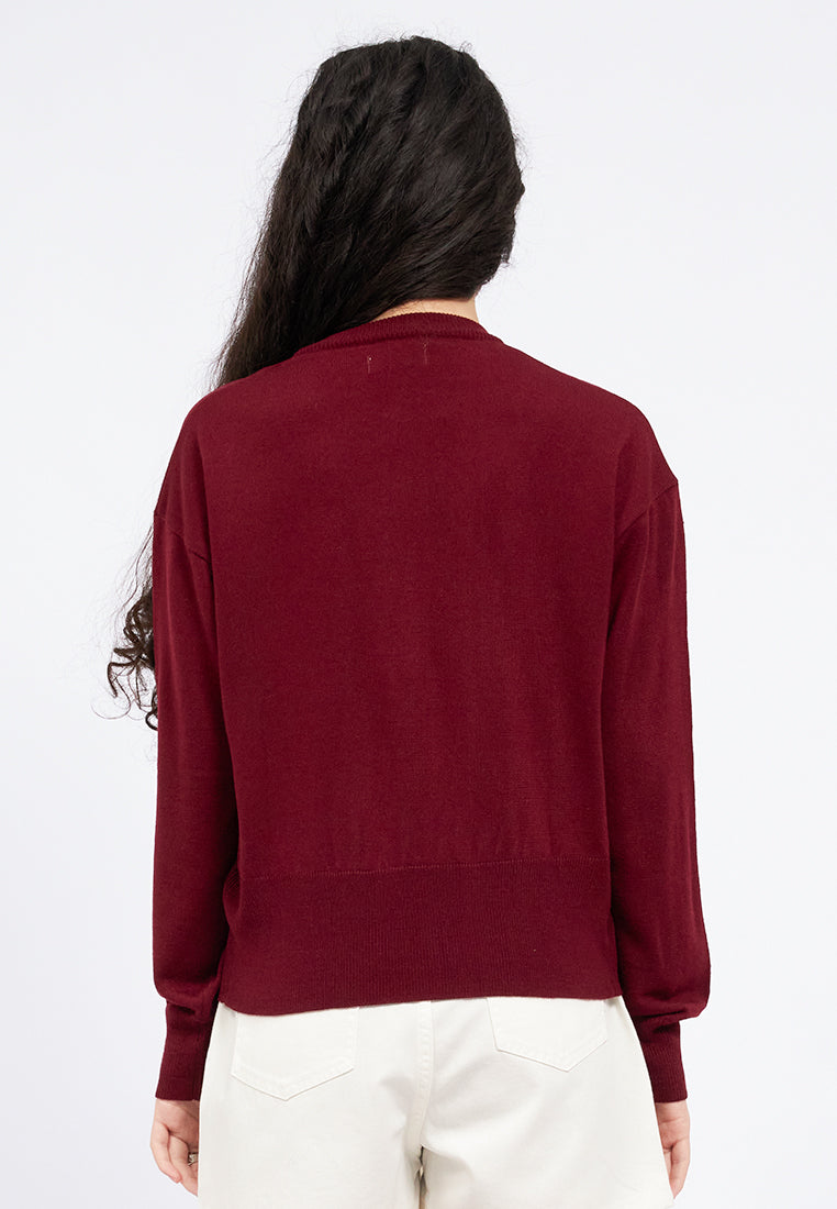 Heart Button Long Sleeve Cardigan