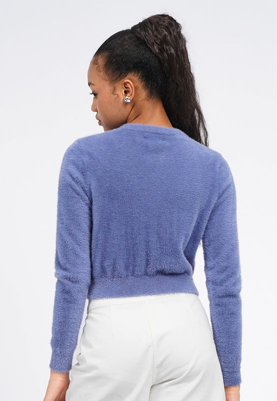 Long Sleeve Fur Cardigan