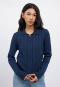 Cable Knit Zipper Up Cardigan