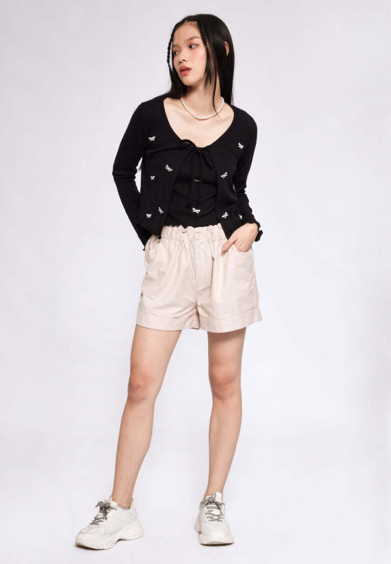 Embroidered Rib Cardigan