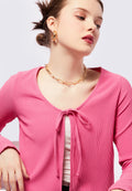 Tie Front Long Sleeve Cardigan