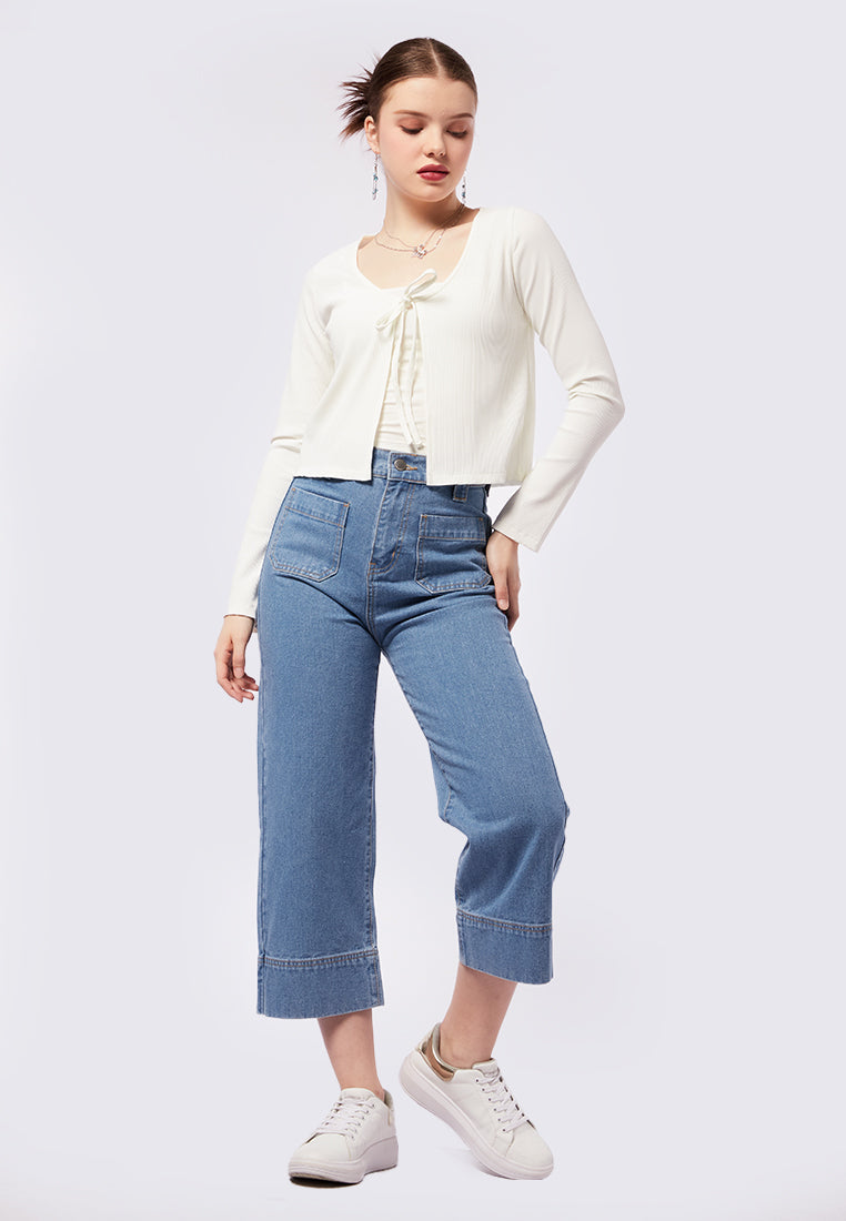 Tie Front Long Sleeve Cardigan