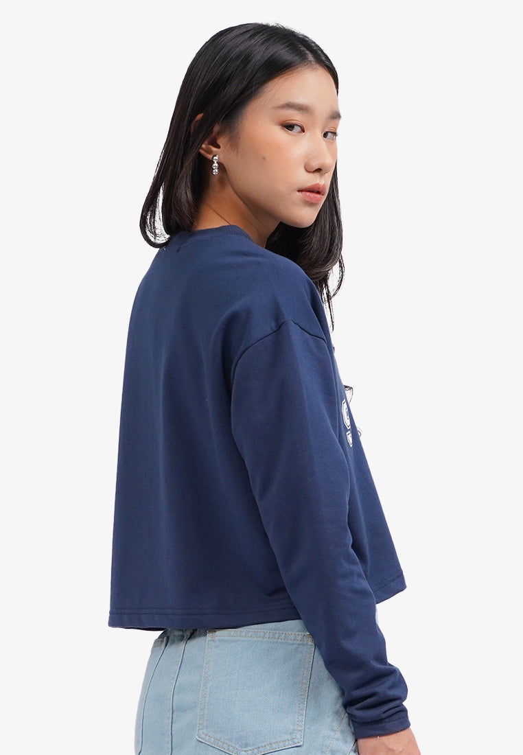 Button Up Patch Cardigan Navy
