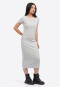 Overlock Short Sleeve Midi Dress