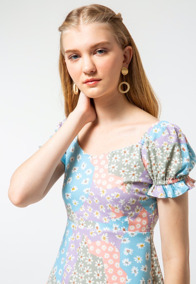 Balloon Sleeves Dress