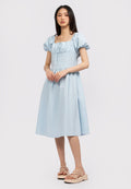 Puff Sleeves Midi Dress