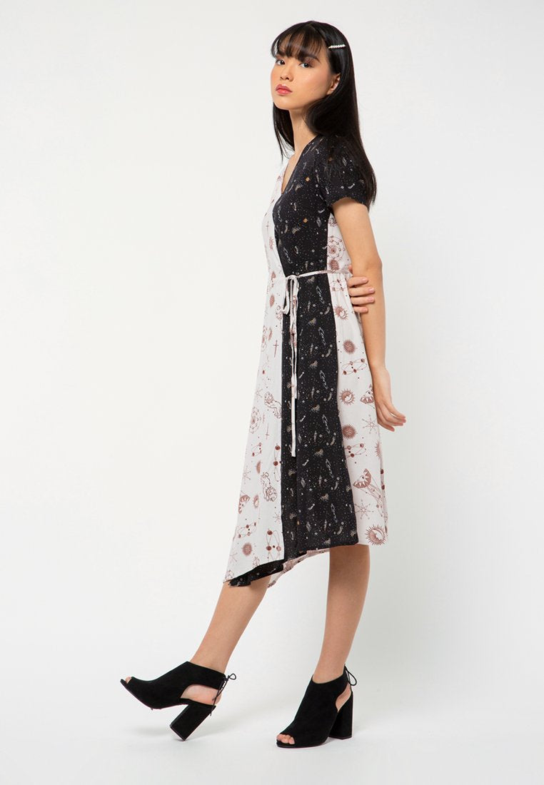 Two Tone Wrap Dress
