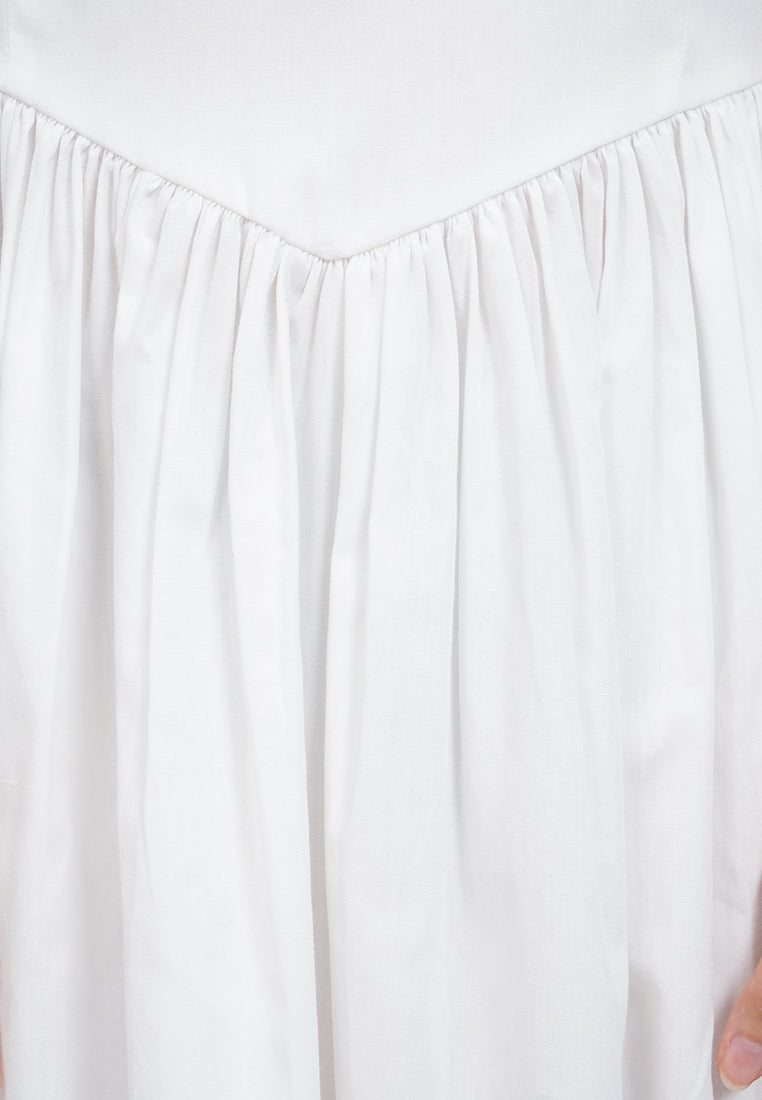 Gathered Sleeveless Midi Dress