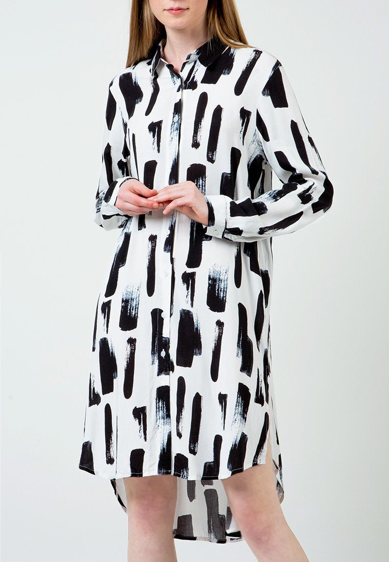 Abstract Print Shirt Dress