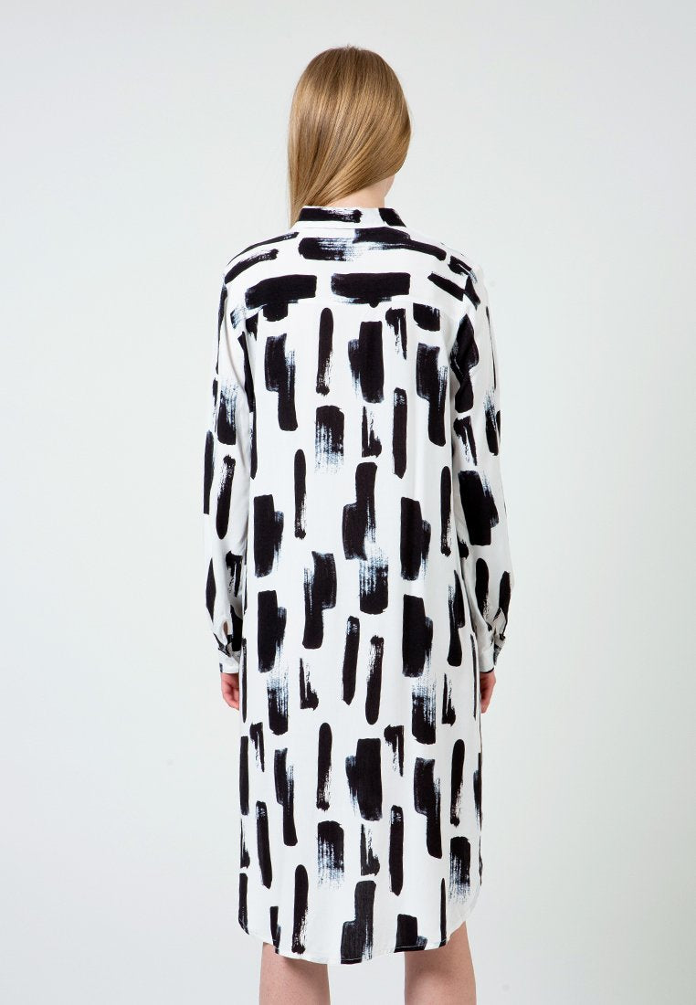 Abstract Print Shirt Dress