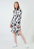 Abstract Print Shirt Dress