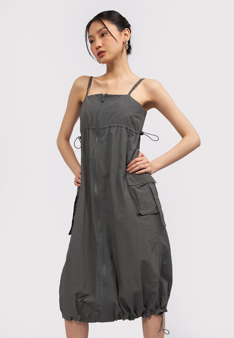 Parachute Sleeveless Midi Dress
