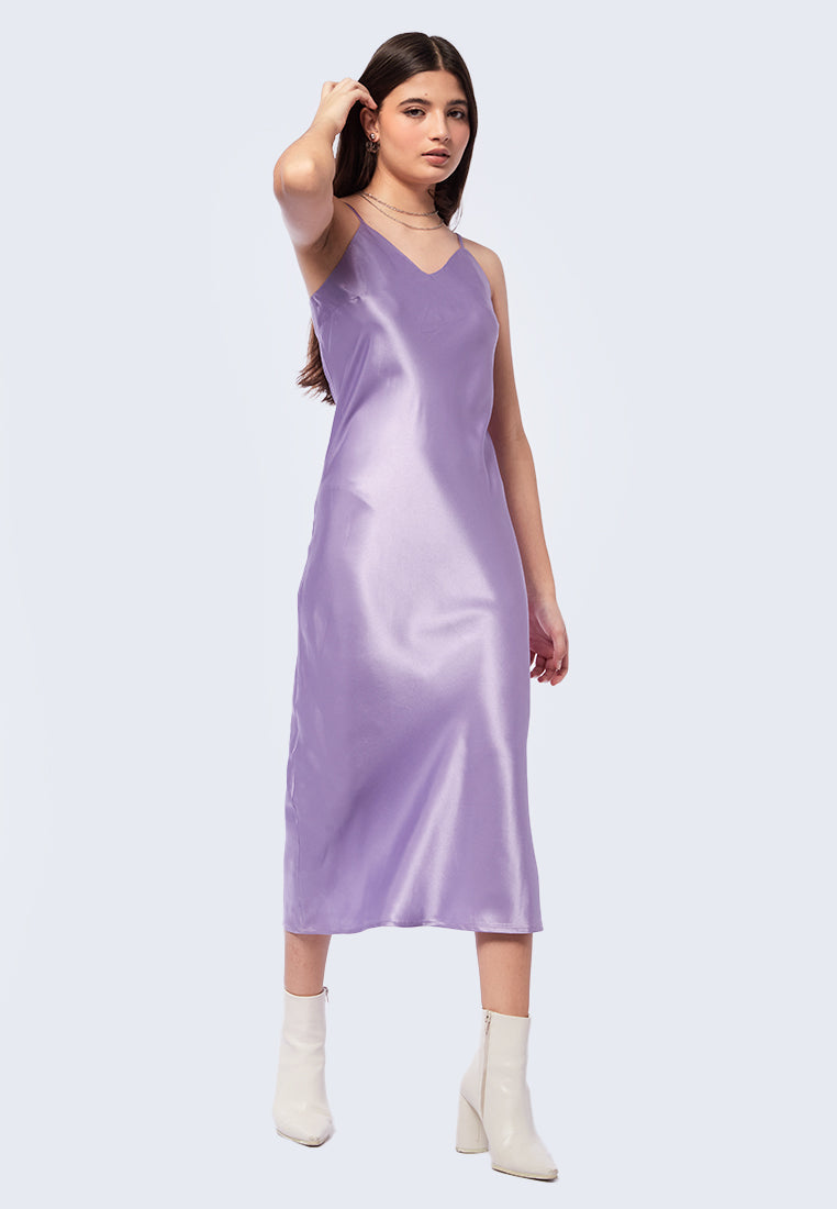 Satin Midi Slip Dress