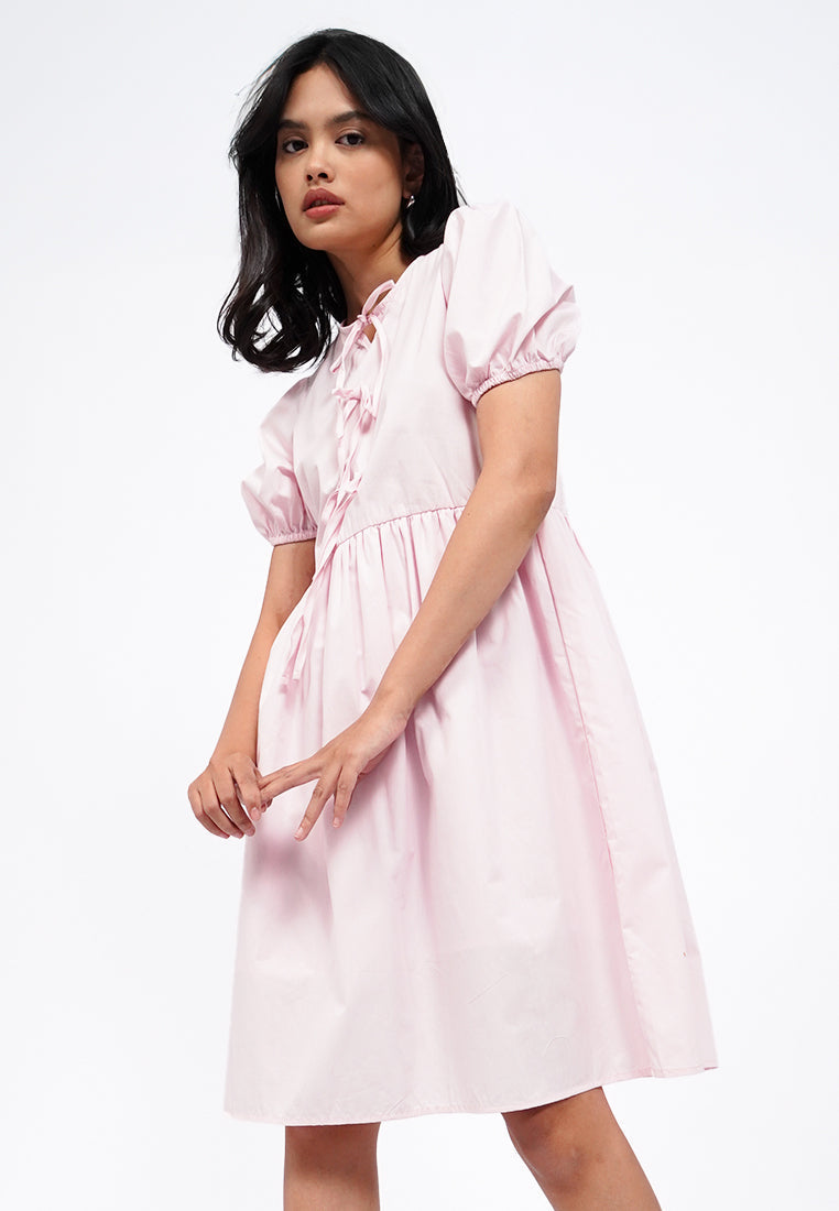 Balloon Sleeves Midi Dress