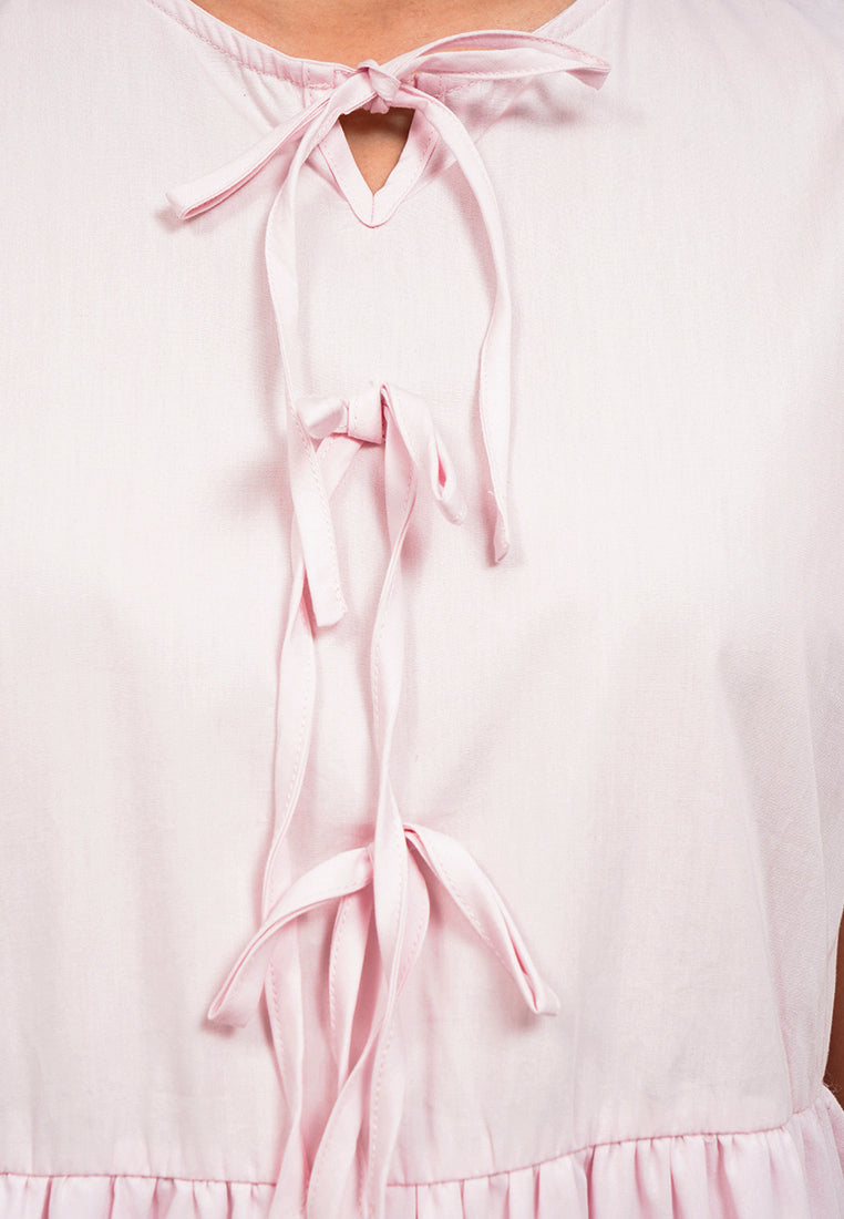 Balloon Sleeves Midi Dress