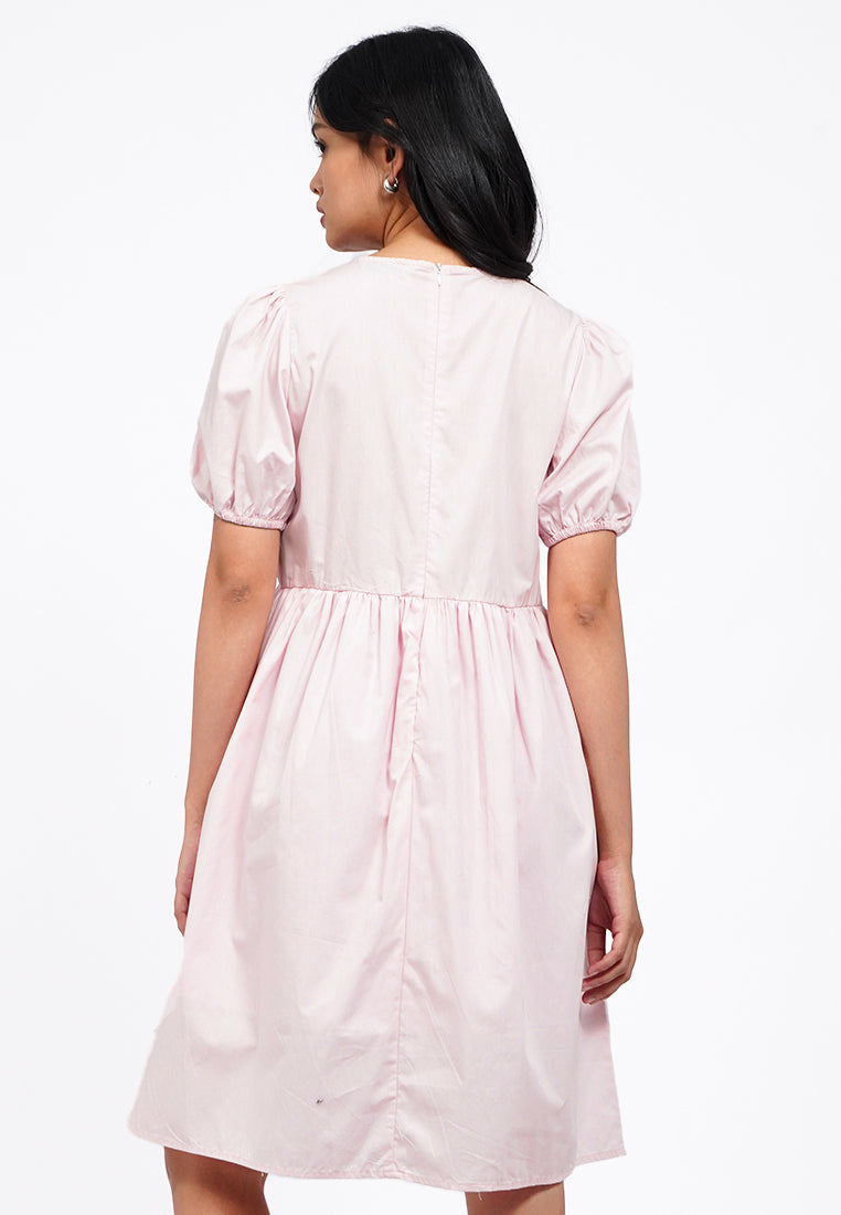 Balloon Sleeves Midi Dress