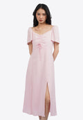 Short Sleeve Midi Dress with Slit