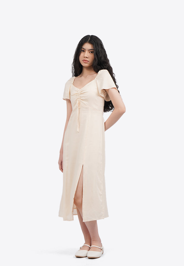 Puff Sleeves Midi Dress