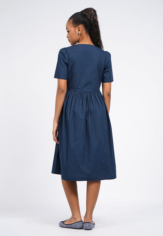 Front Tie V-Neck Midi Dress