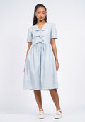 Front Tie V-Neck Midi Dress